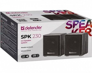Акустическая 2.0 система Defender SPK-230 черный, 4 Вт, питание от USB, 65223