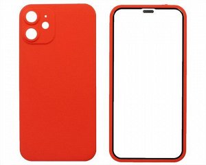 Защита 360 iPhone 12 mini красная (защитное стекло+задняя крышка)