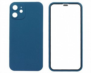 Защита 360 iPhone 12 mini синяя (защитное стекло+задняя крышка)