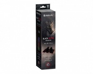 Коврик для мыши, игровой Black Ultra 800х300х3мм, ткань+резина, черный, 50561
