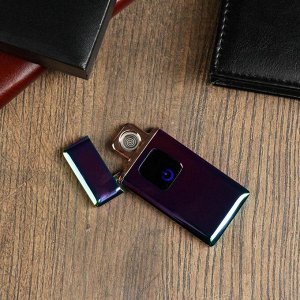 Зажигалка электронная "Люкс", USB, спираль, 7 х 3.5 х 0.5 см, хамелеон