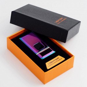 Зажигалка электронная "Люкс", USB, спираль, 7 х 3.5 х 0.5 см, хамелеон