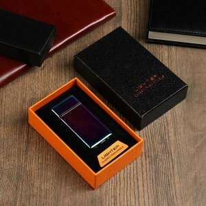 Зажигалка электронная "Люкс", USB, спираль, 7 х 3.5 х 0.5 см, хамелеон