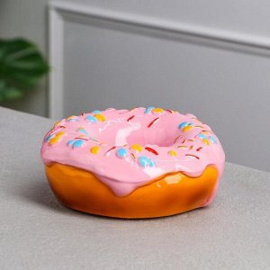 Копилка "Пончик", розовая, керамика, 17х7 см
