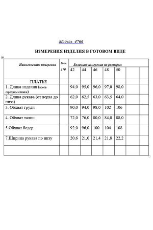 Платье Платье Golden Valley 4766 №2 
Состав: Вискоза-32%; ПЭ-65%; Спандекс-3%;
Сезон: Осень-Зима
Рост: 170

Платье полуприлегающего силуэта, без воротника, с фигурным вырезом горловины, центральной з