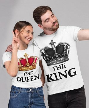 / одна футболка из комплекта для двоих king &amp; queen (king) / модель унисекс / белая / 3xl (54-56) / 5nm