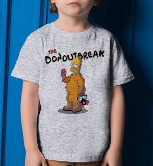 Детская футболка для девочки гормер симпсон the donoutbreak, цвет серый меланж