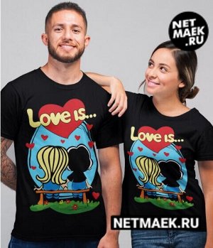 / одна футболка из комплекта парных футболок love is. / размер l (48-50) / модель унисекс / черный / 5nm