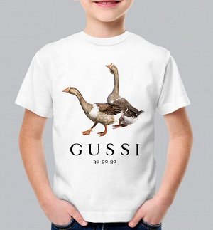 Детская футболка gussi lebedi, цвет белый