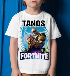 Детская футболка fortnite tanos, цвет белый