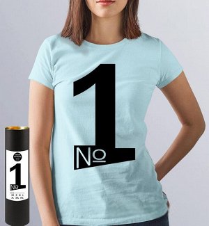 Женская футболка номер один, цвет голубой