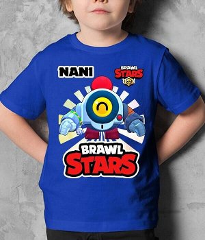 Детская футболка для девочки нани brawl stars (браво старс), цвет синий