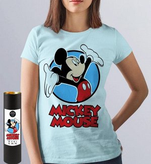 Женская футболка mickey mouse, цвет голубой