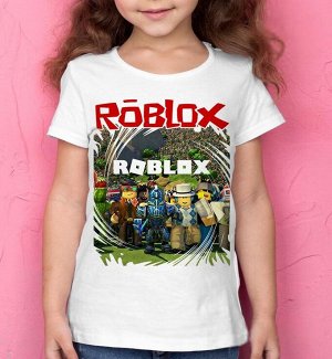 Детская футболка с принтом для девочки roblox, цвет белый