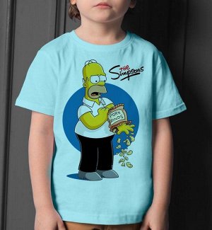 Детская футболка для девочки с картинкой homer jay simpson, цвет голубой