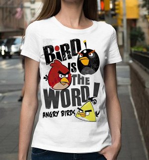 Женская футболка angry birds is the word, цвет белый