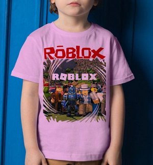 Детская футболка с принтом для девочки roblox, цвет розовый