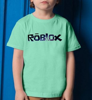 Детская футболка для девочки с логотипом роблокс, цвет ментол