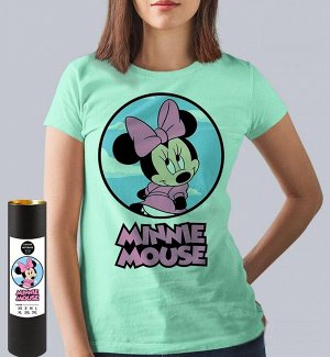 Женская футболка с логотипом minnie mouse, цвет ментол