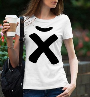 Женская прикольная футболка с надписью знак хй, цвет белый