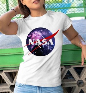 Женская футболка с логотипом nasa космос, цвет белый