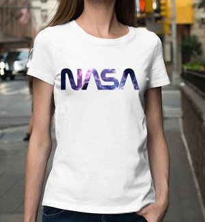 Женская футболка с надписью nasa сosmos, цвет белый