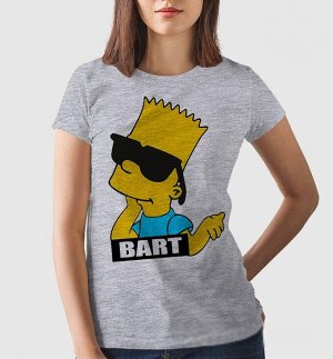 Женская футболка bart simpsons, цвет серый меланж