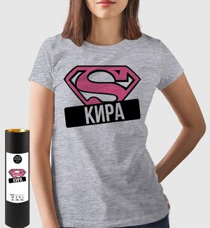 Женская футболка супер кира, цвет серый меланж