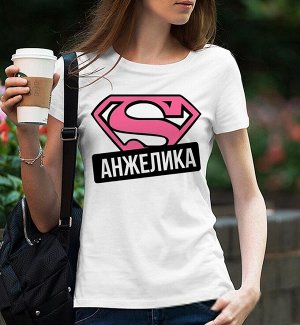 Женская футболка супер анжелика, цвет белый