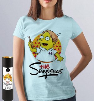 Женская футболка симпсоны мартин принс, цвет голубой