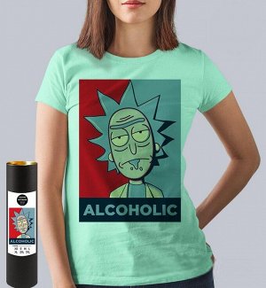 Женская футболка rick alcoholik, цвет ментол