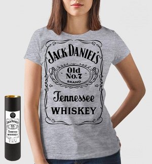 Женская футболка jack daniels, цвет серый меланж