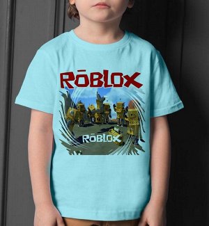 Детская футболка для девочки роблокс roblox, цвет голубой