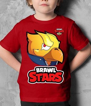 Детская футболка для девочки ворон феникс brawl stars (браво старс) new, цвет красный