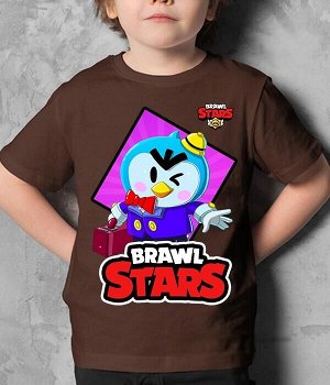 Детская футболка для девочки мистер п. brawl stars (браво старс) new, цвет коричневый