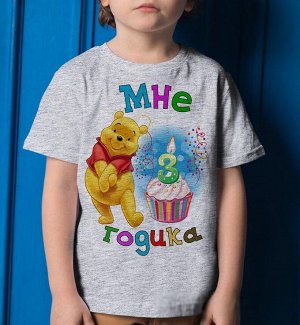 Детская футболка для девочки с надписью мне 3 годика, цвет серый меланж
