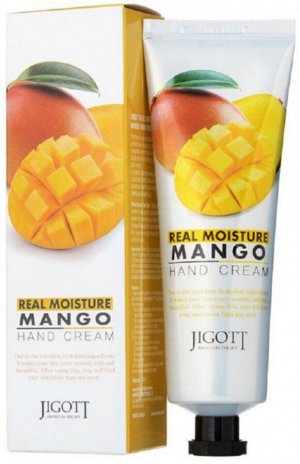 Jigott  Real Moisture Mango Hand Cream Увлажняющий крем для рук с экстрактом Манго, 100 мл."