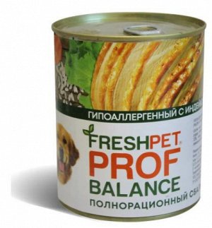 FRESHPET PROFBALANCE влажный корм для собак с индейкой и тыквой 850гр