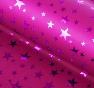 Пленка голографическая "Звезды" 70*100 см. цв. розовый