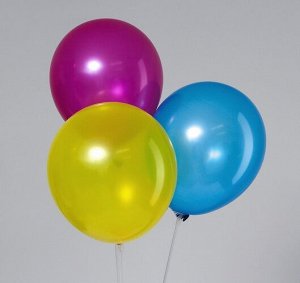 Набор воздушных шаров 12" 12 шт. металлик, цвет микс