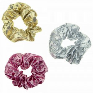 Набор резинок  для волос "Lukky Fashion" 3 шт. блестящие (золотой,серебряный, розовый)