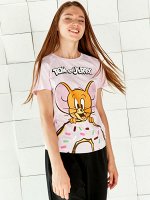 Фуфайка (футболка) жен Crazy Getup &quot;Том и Джерри&quot;
