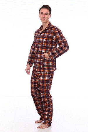 Пижама мужская,модель203,фланель (46 размер, Клетка, вид 3 )