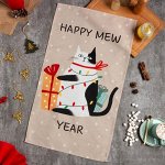 Полотенце &quot;Этель&quot; Happy mew year  40х73 см, 100% хл, саржа 190 гр/м2