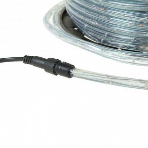 LED шнур 11 мм, круглый, 92 м, фиксинг, 2W-LED/м-24-220V в компл. набор д/подкл, Т/БЕЛЫЙ