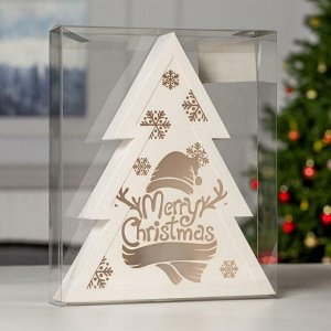 Фигура светодиодная из картона "Елка. Merry Christmas", 27х22.5х5 см, ААА*2, 10LED, Т/БЕЛЫЙ 688618