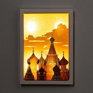 Фигура светодиодная из картона "Москва", 21х14х4.5 см, АА*3, 4LED, Т/БЕЛЫЙ