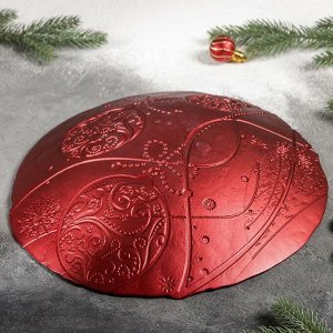 Блюдо сервировочное «Новогодние шары», d=30 см, цвет красный