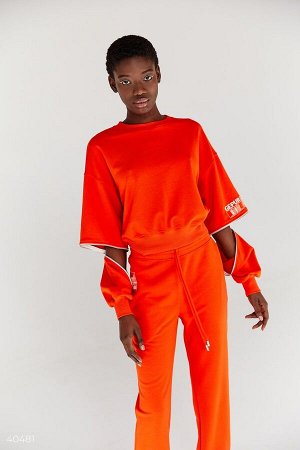 Хлопковый оранжевый свитшот