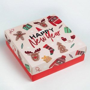 Новогодний подарочный набор KAFTAN Happy Year носки размер 36-39 (23-25 см), маска